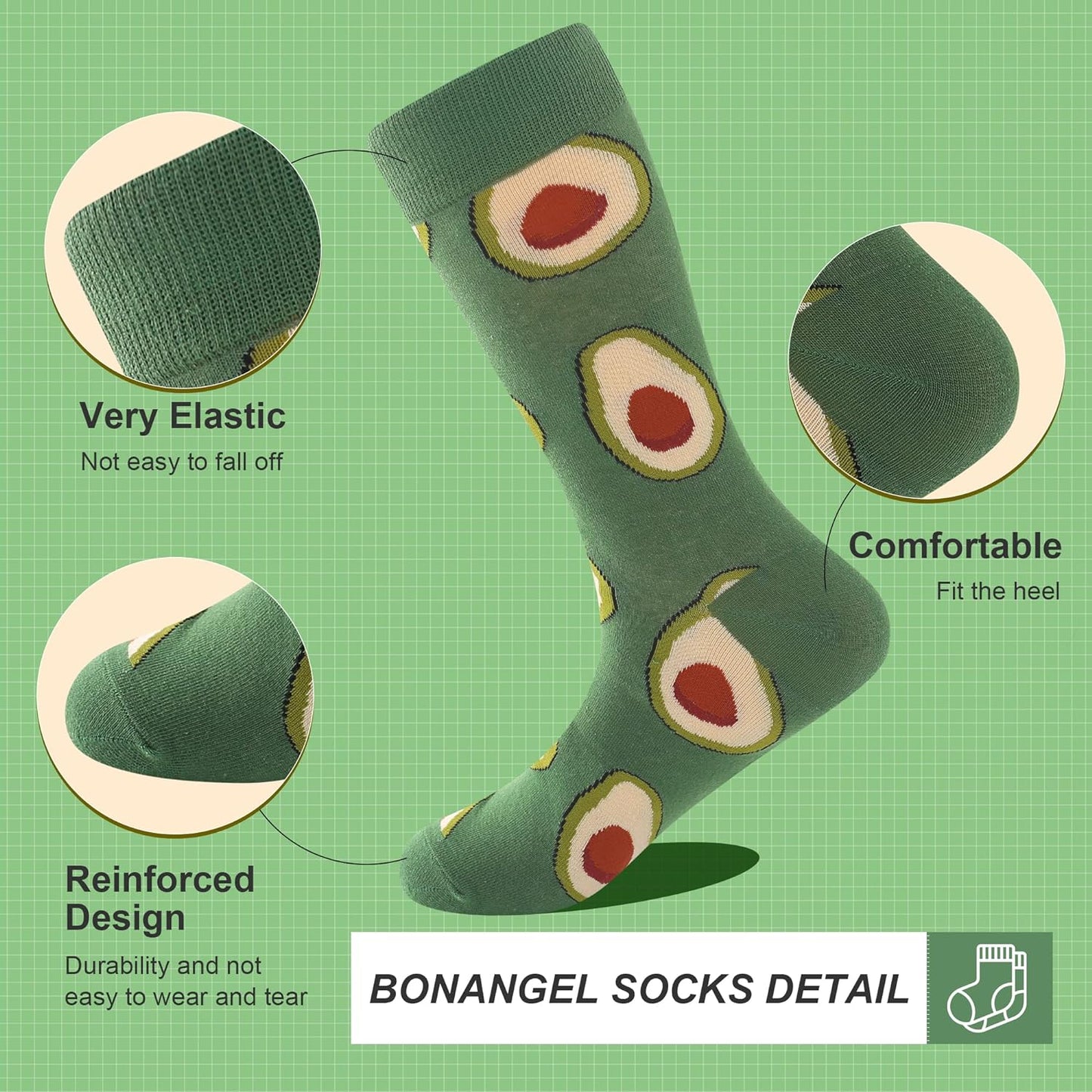 Fun Socks, Cool Cute Food Graphic Animal Novelty Crazy Funny Crew Dress Socks for Men