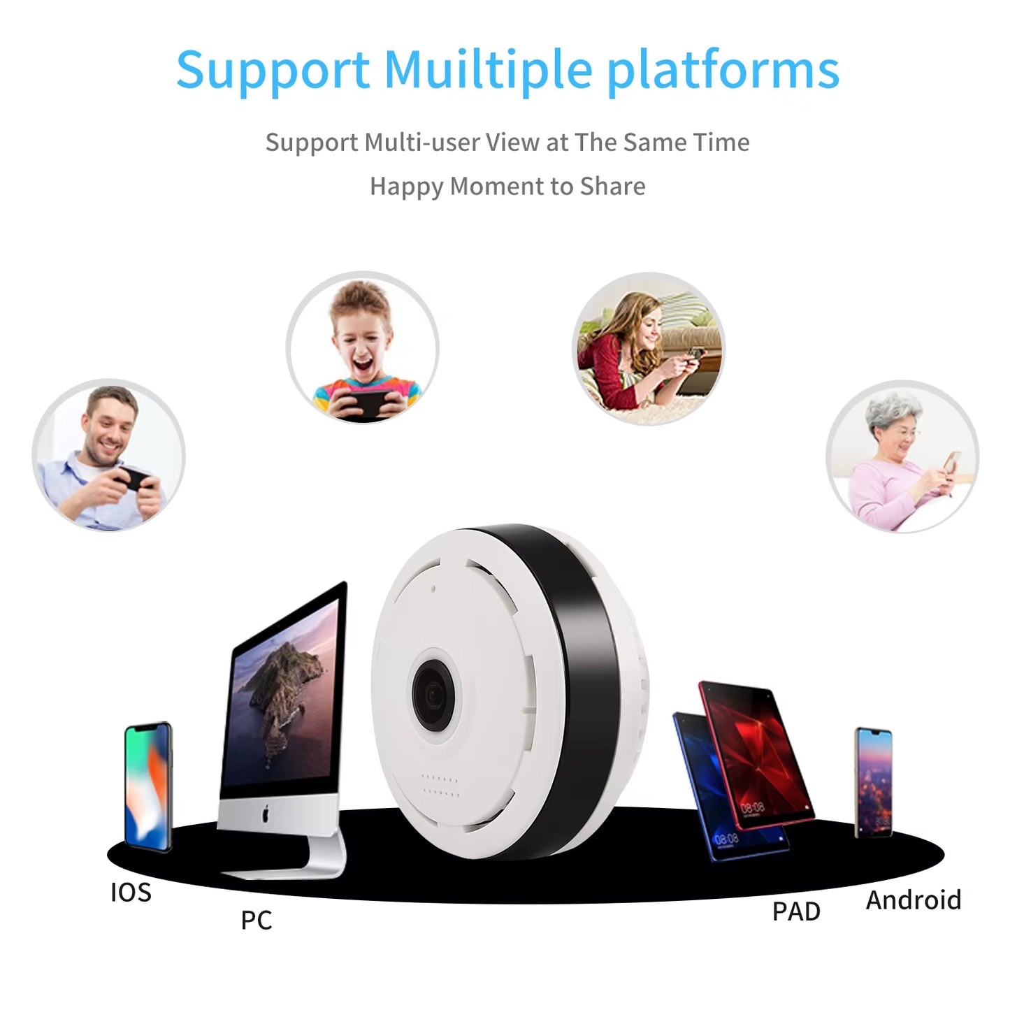 V380 360 Degree Wifi Panoramic Cameras Security Protection Fisheye IP 3MP Smart Home Night Vision CCTV Surveillance Cameras