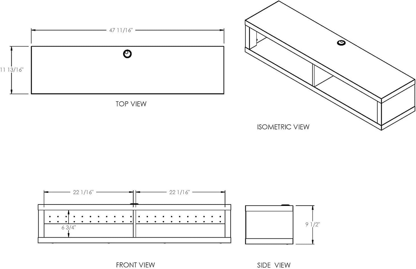 Floating TV Console, 48", Skyline Walnut