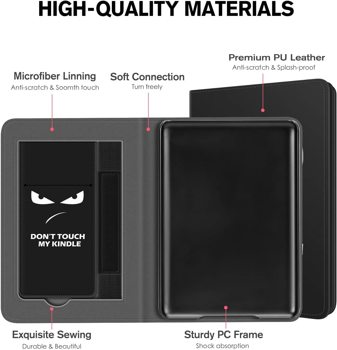 Stand Case for 6.8" Kindle Paperwhite 11Th Generation 2021 and Kindle Paperwhite Signature Edition, Premium PU Leather Cover with Auto Wake/Sleep, Angry Expression
