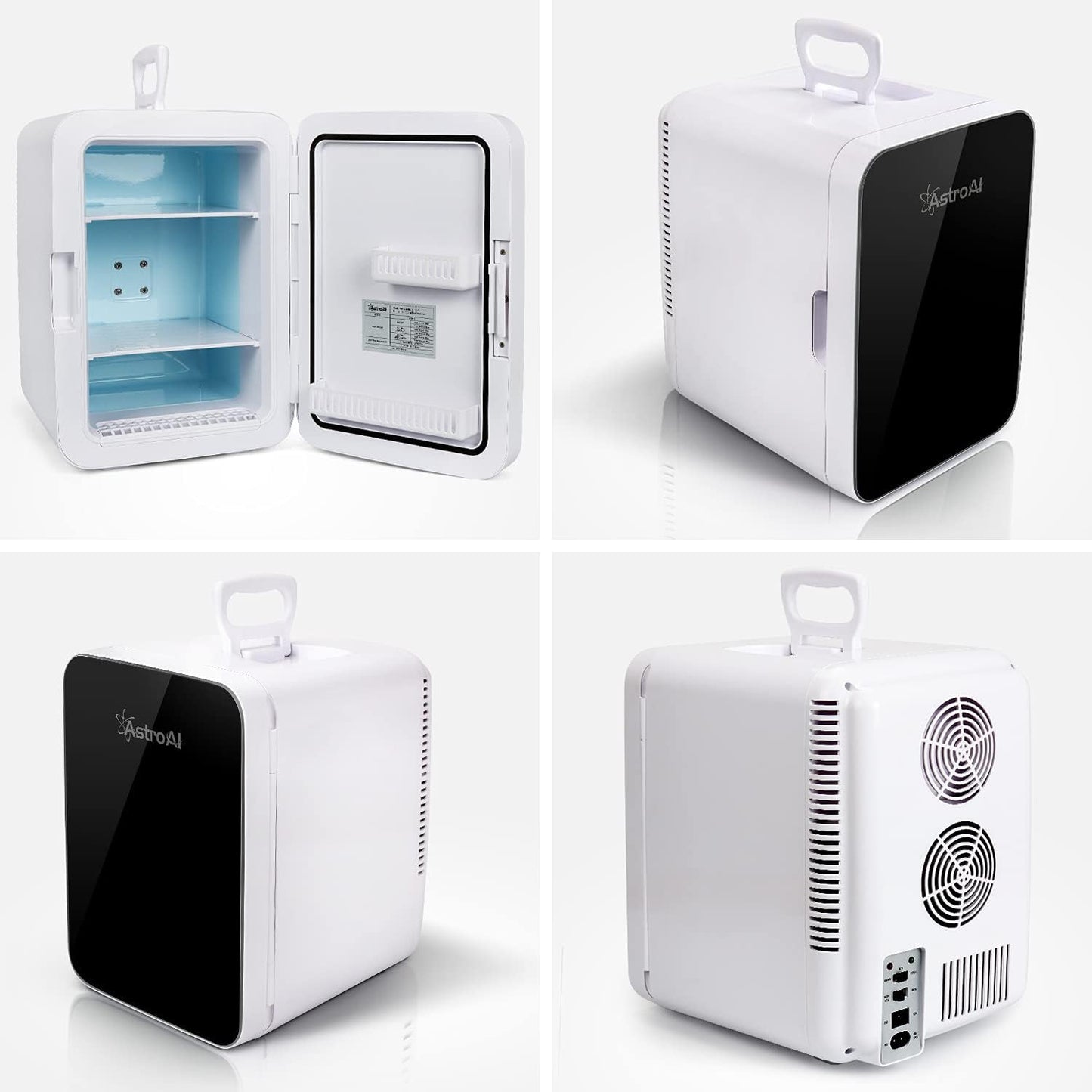 Mini Fridge,15 Can 10 Liter Coolers & Refrigerators Mini Cooler Warmer, AC/DC Thermoelectric Skincare Fridge for Beverage, Bedroom,Office,Travel,Etl Listed (Black)