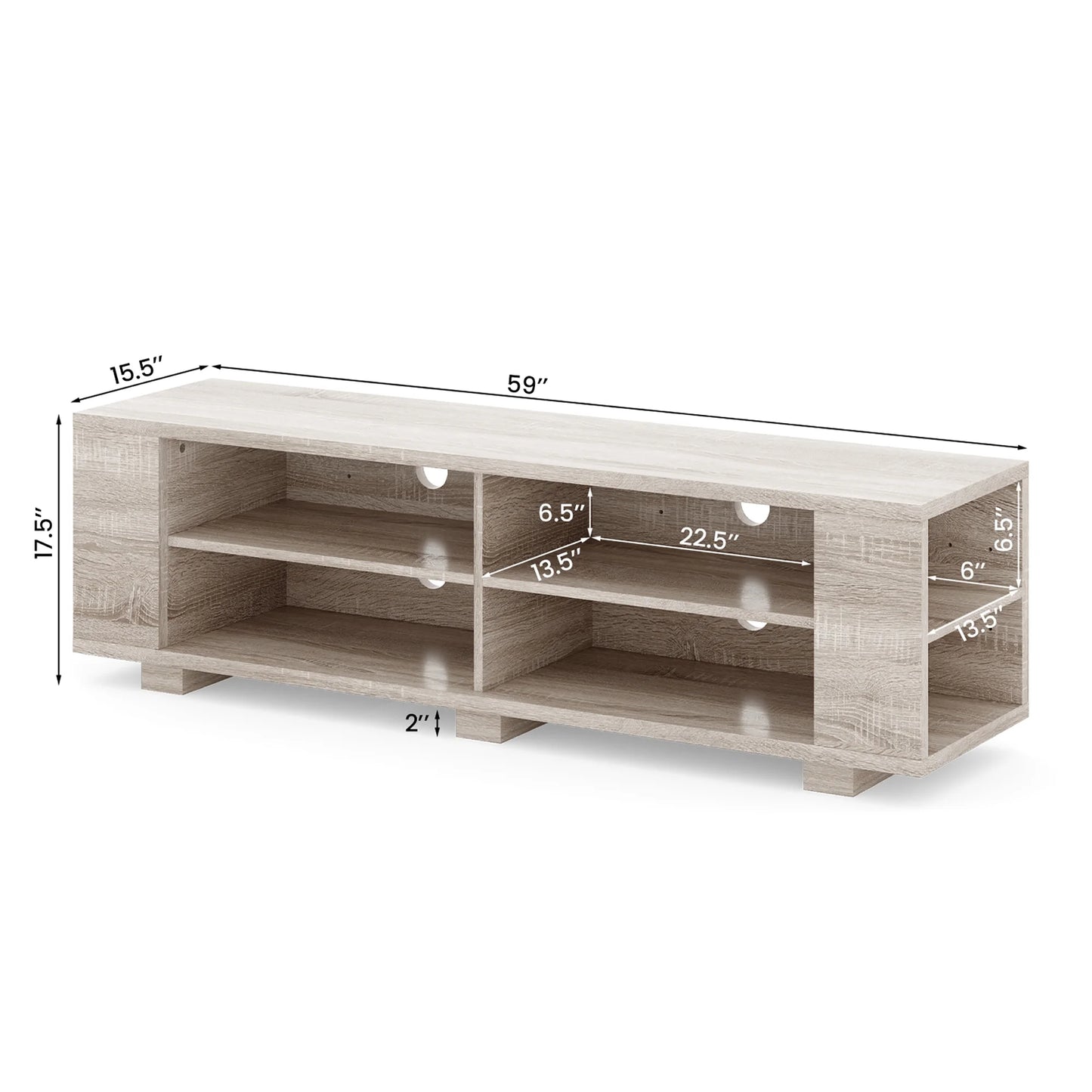 TV Stand Entertainment Media Center Console for Tv'S up to 65'' W/Storage Shelves