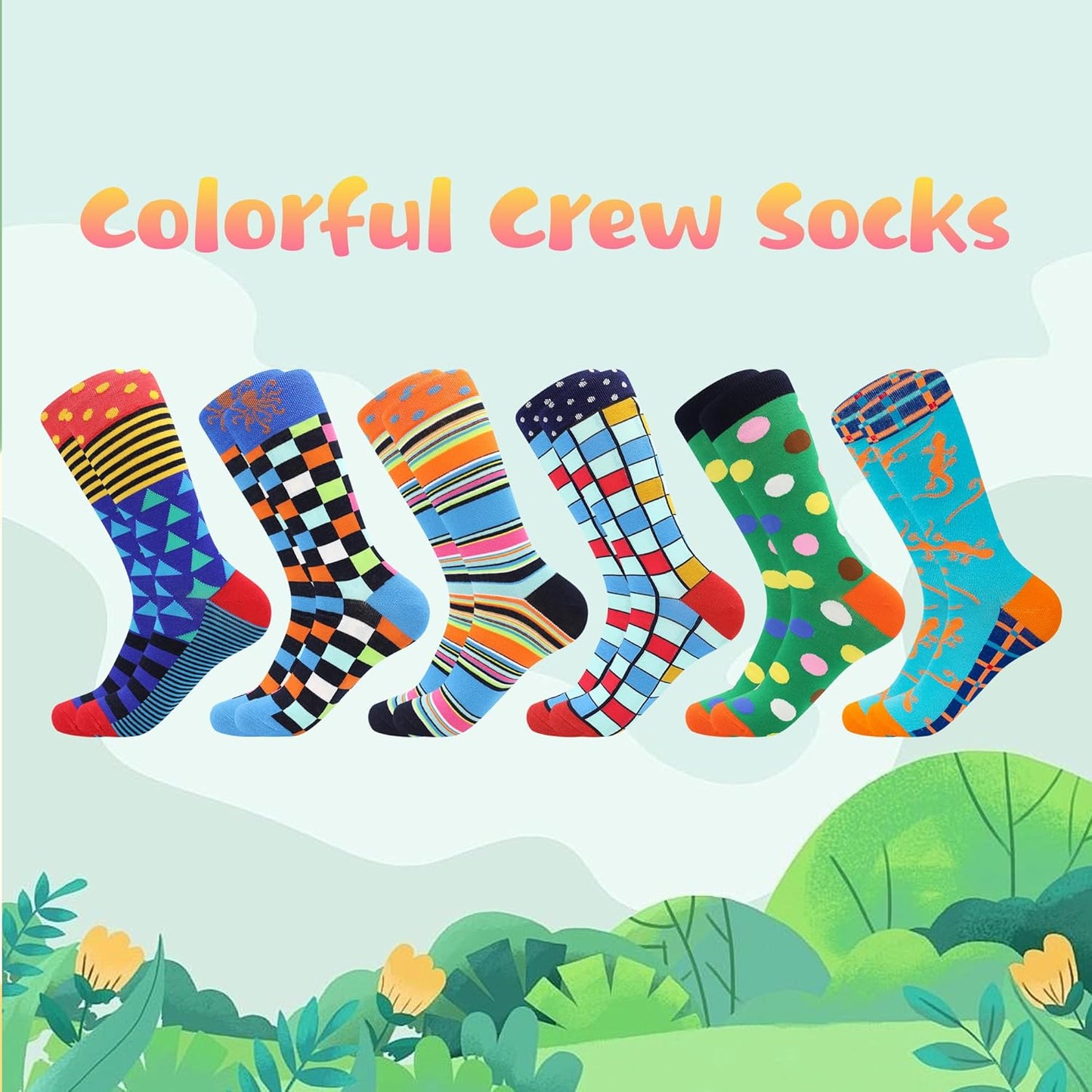 Fun Socks, Cool Cute Food Graphic Animal Novelty Crazy Funny Crew Dress Socks for Men