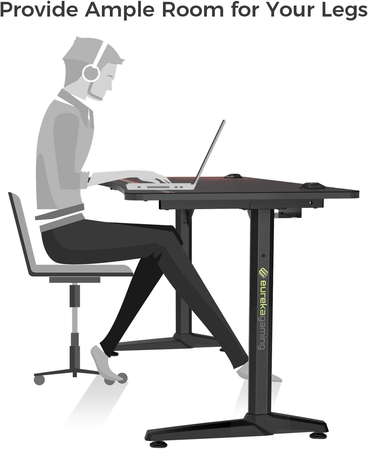 ERK-GIP-P47B-V1 Desk, 47", Black