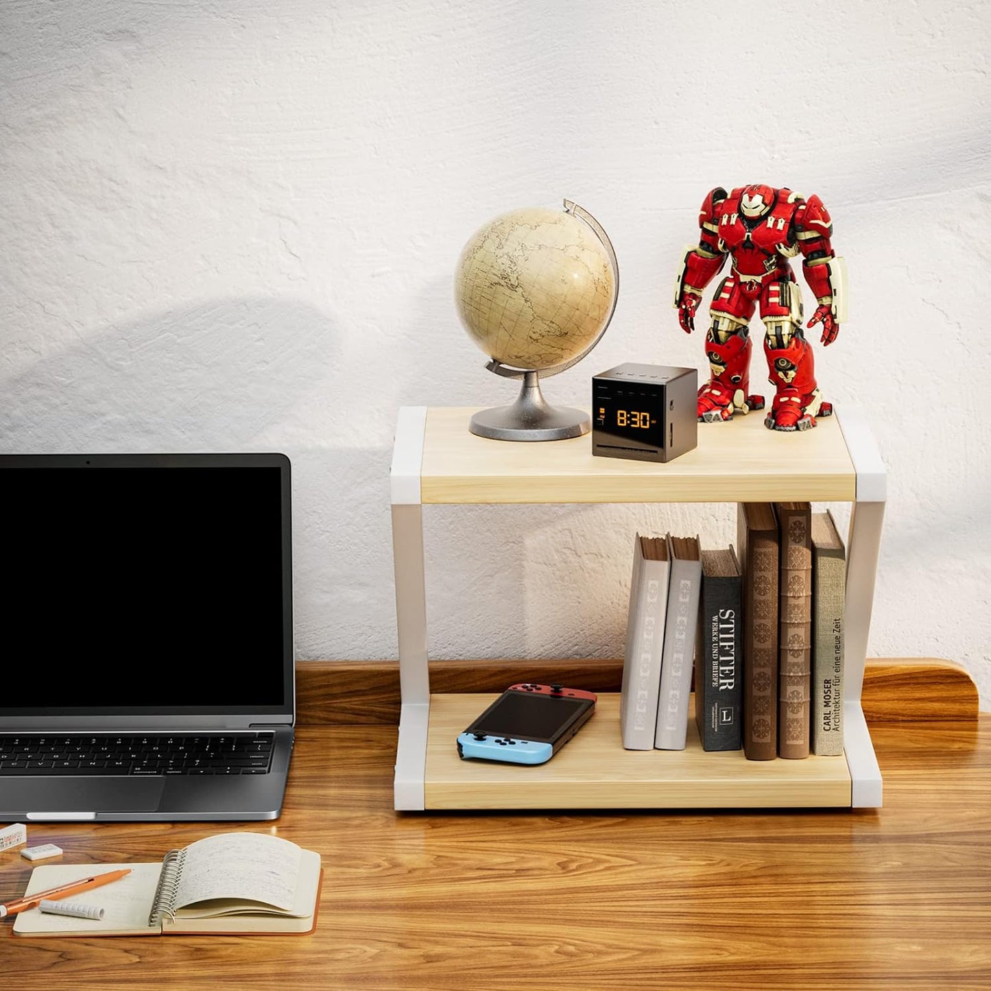 Printer Stand, Desktop Stand for Printer, Printer Stand with Storage, Printer Table Organizer, Printer Shelf W/ 2 Tier Tray & Hardware & Steel