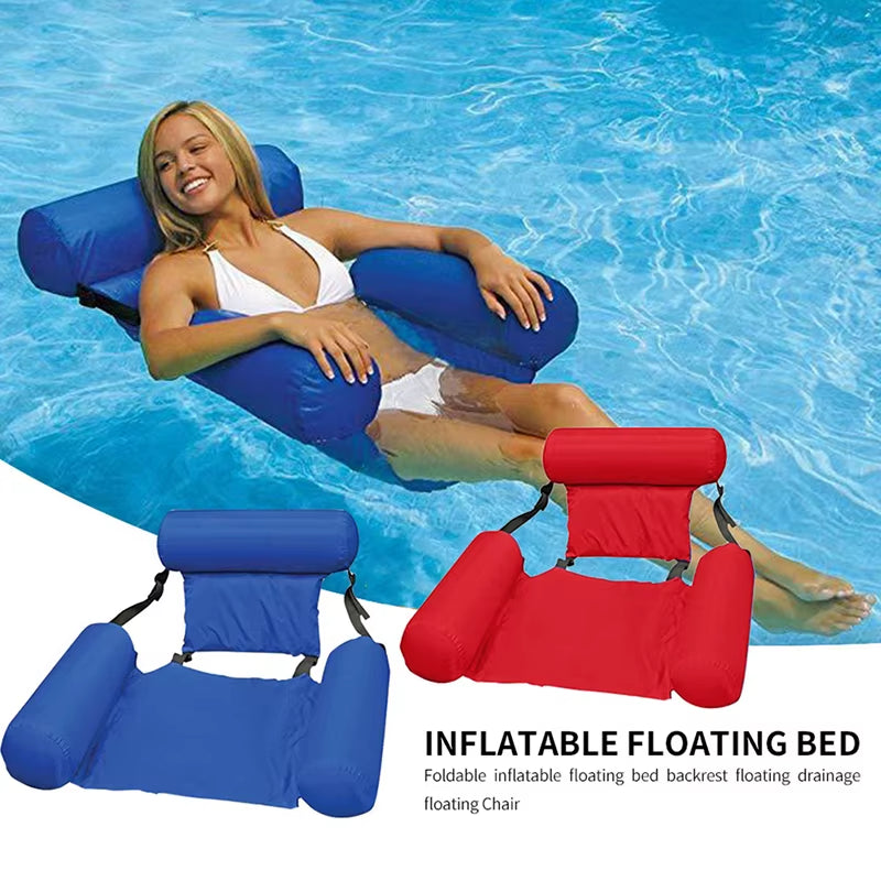 Floating Pool Water Hammock Float Lounger Floating Toys Inflatable Pool Float Pool Chair (Floating Rods Are Not Included)