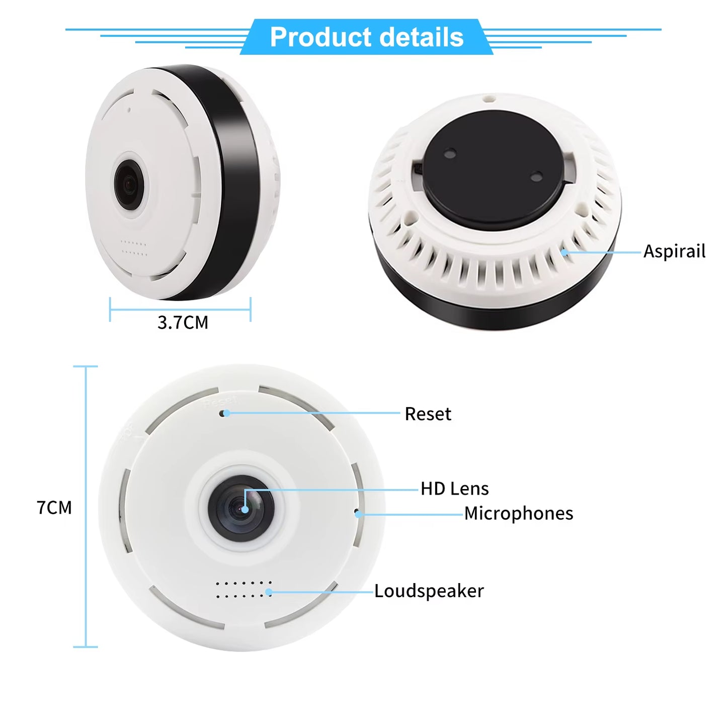 V380 360 Degree Wifi Panoramic Cameras Security Protection Fisheye IP 3MP Smart Home Night Vision CCTV Surveillance Cameras