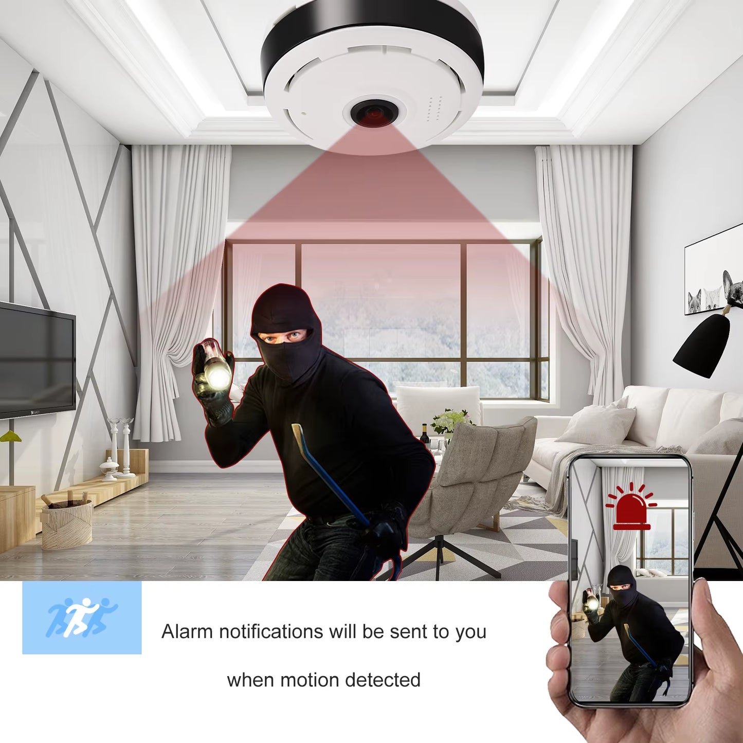 V380 360 Degree Wifi Panoramic Cameras Security Protection Fisheye IP 3MP Smart Home Night Vision CCTV Surveillance Cameras