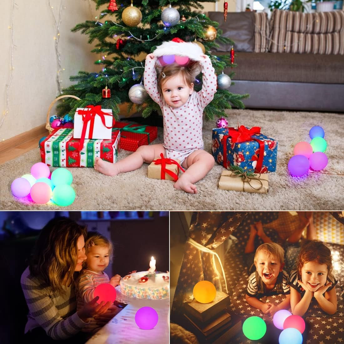Floating Pool Light, RGB Color Changing Led Pool Glow Ball Lights, IP68 Waterproof Floating Led Pool Light, 3-Inch Pool Lights That Float, Floating Light Balls for Pool Bath Spa Hot Tub Gift (4Pcs)