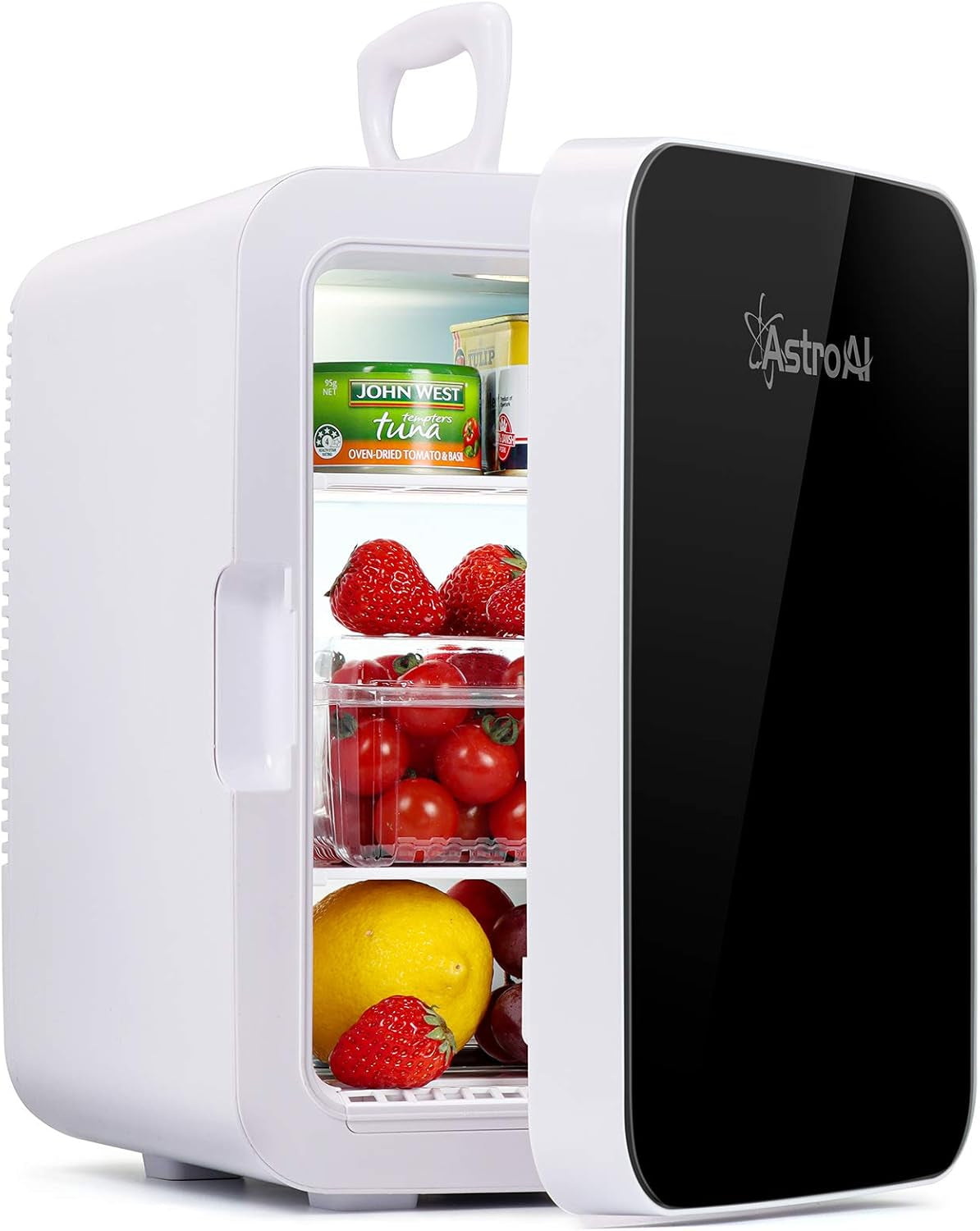 Mini Fridge,15 Can 10 Liter Coolers & Refrigerators Mini Cooler Warmer, AC/DC Thermoelectric Skincare Fridge for Beverage, Bedroom,Office,Travel,Etl Listed (Black)