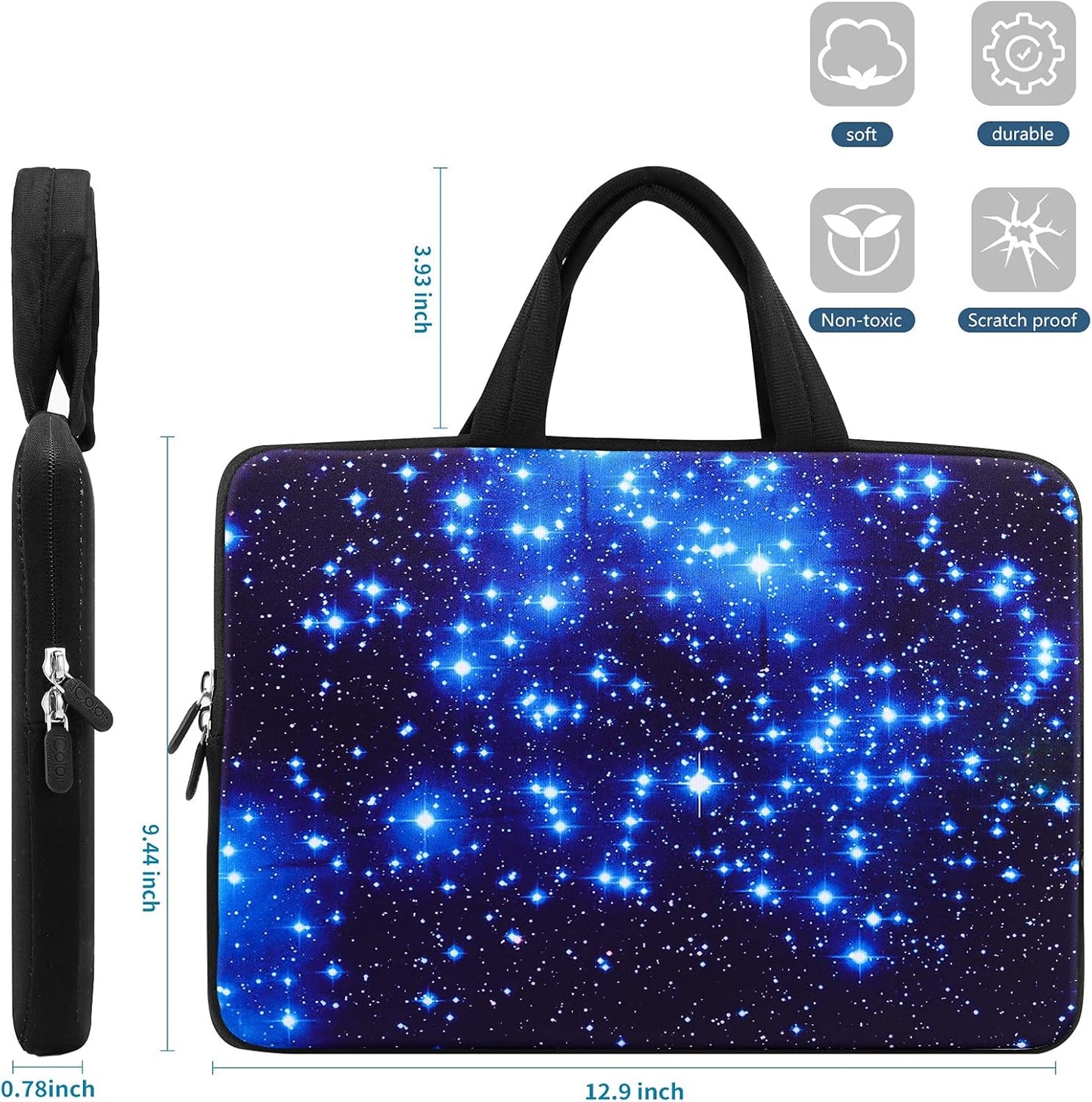 Starry Ultra-Portable Neoprene Carrying Protective Case Sleeve Briefcase Pouch Bag Tote with Handle Fits 11.6 12 12.1 12.2 Inch Netbook/Laptop (IHB12-003)