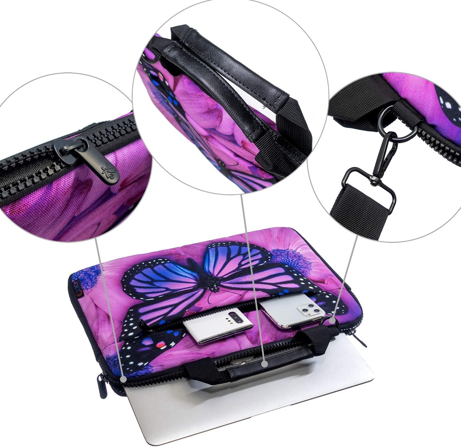 Canvas Laptop Carrying Shoulder Sleeve Carrying Case Protective Bag Briefcase for 11.6 12 12.9 13 13.3 Inches Laptop Ultrabook Netbook (Csh-02)