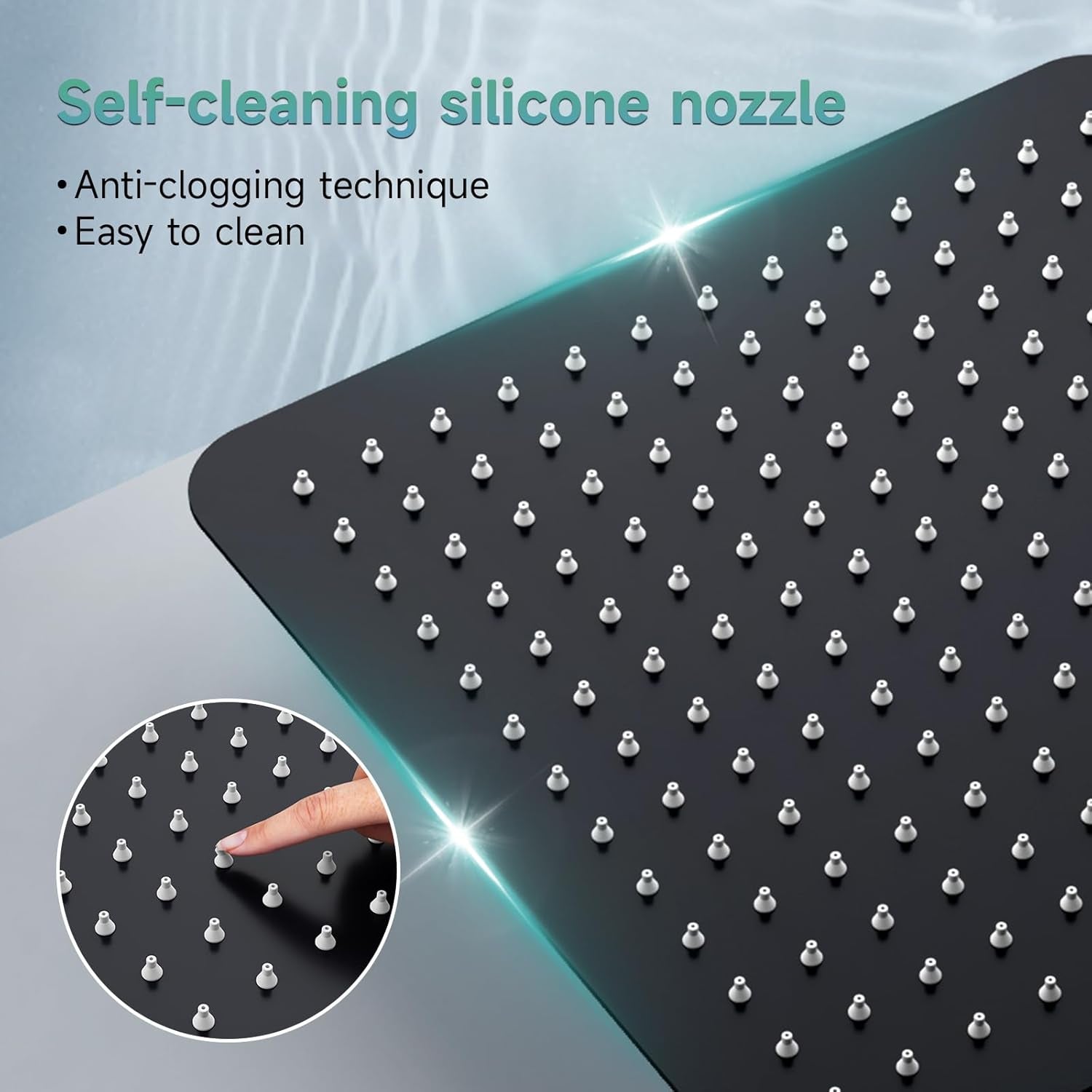 12 Inch Rain Shower Head 304 Stailess Steel Matte Black High Pressure Rainfall Showerhead Water Saving