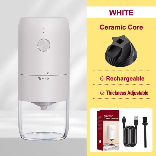 Autostop Coffee Grinder Charged Professional Stronger Adjustable SUS Core Grinding Machine Portable Vacation Travel Cafe Grinder