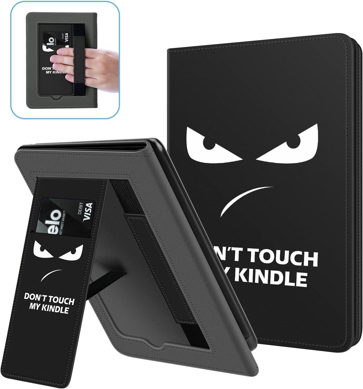 Stand Case for 6.8" Kindle Paperwhite 11Th Generation 2021 and Kindle Paperwhite Signature Edition, Premium PU Leather Cover with Auto Wake/Sleep, Angry Expression