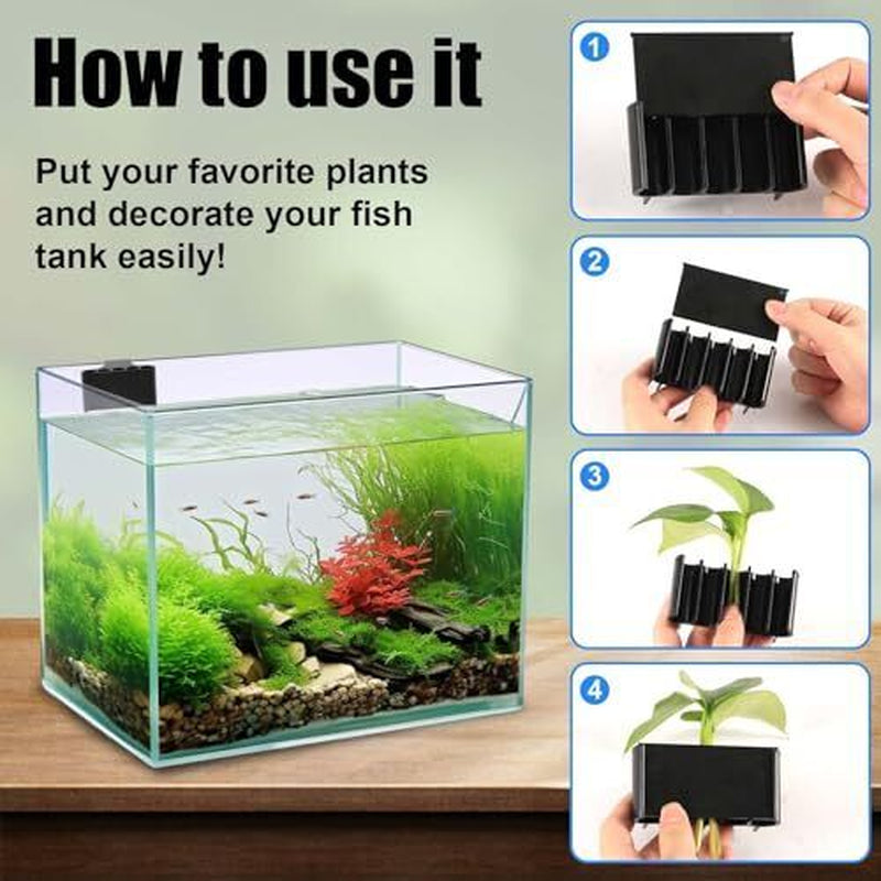 2Pcs Aquarium Plant Holder, 5 Holes Top Rimmed Aquarium Floating Planter Box