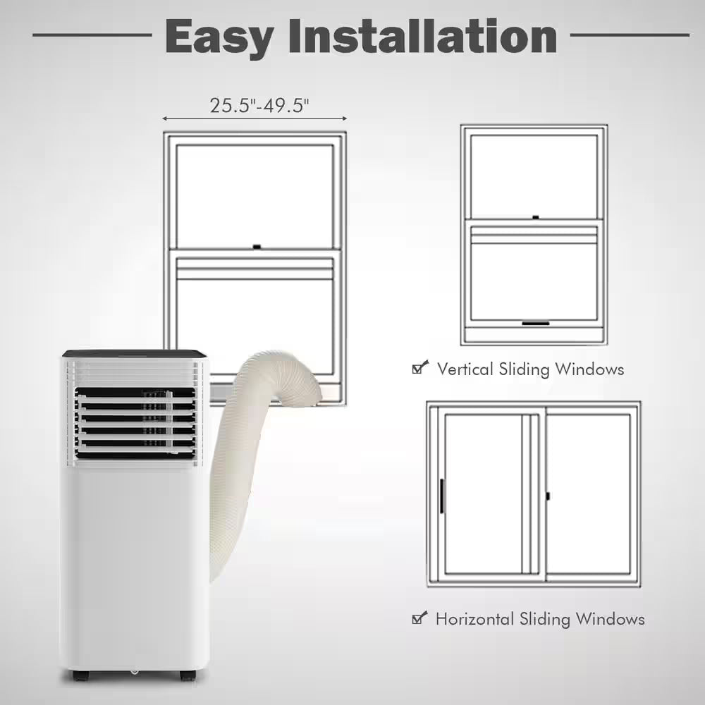 5,300 BTU Portable Air Conditioner Cools 350 Sq. Ft. in Black