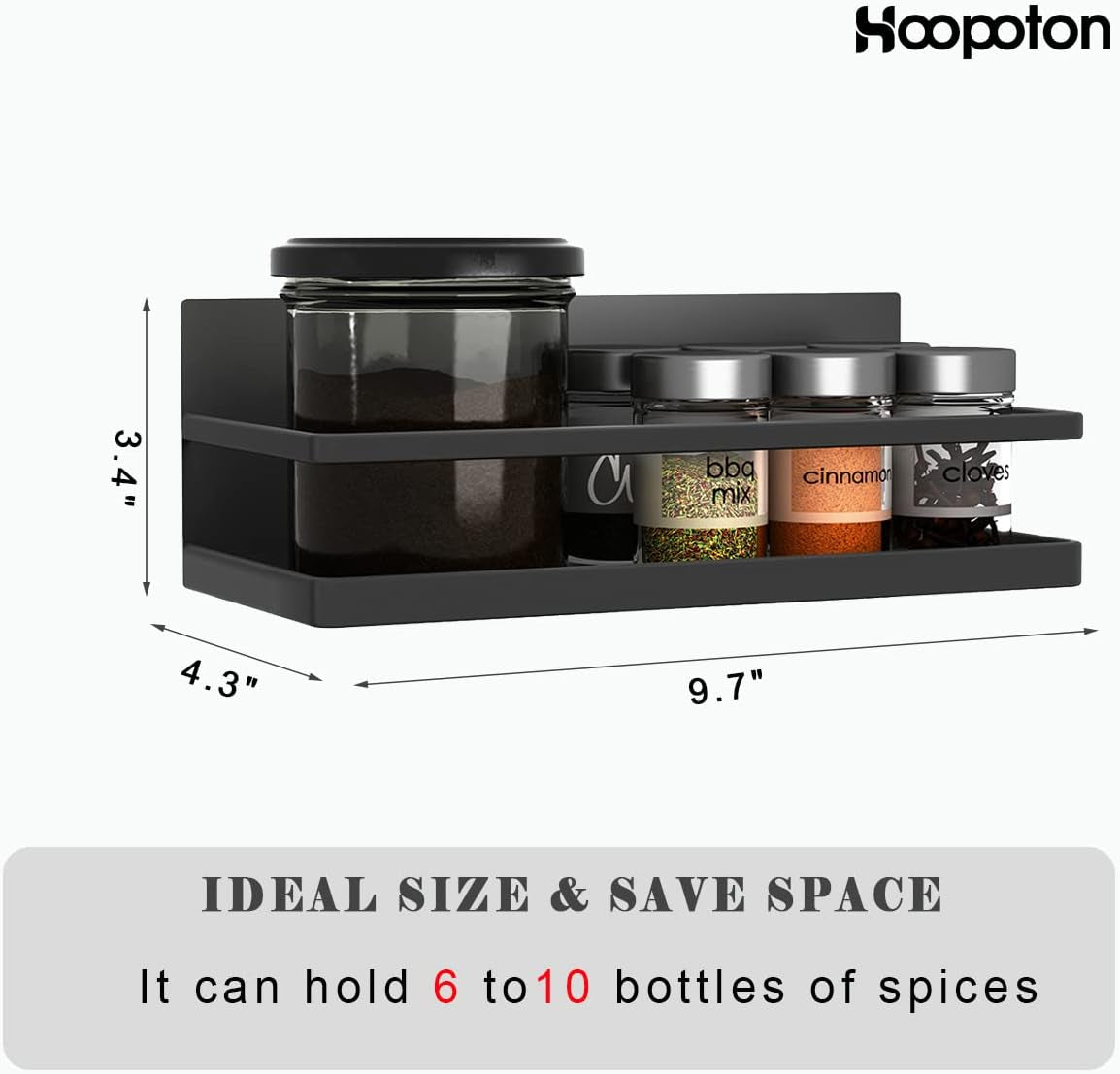 2 Pack Magnetic Spice Rack, Easy to Install on the Side of Refrigerator/Space Saving Kitchen Organization Shelf Organizer for Cabinet