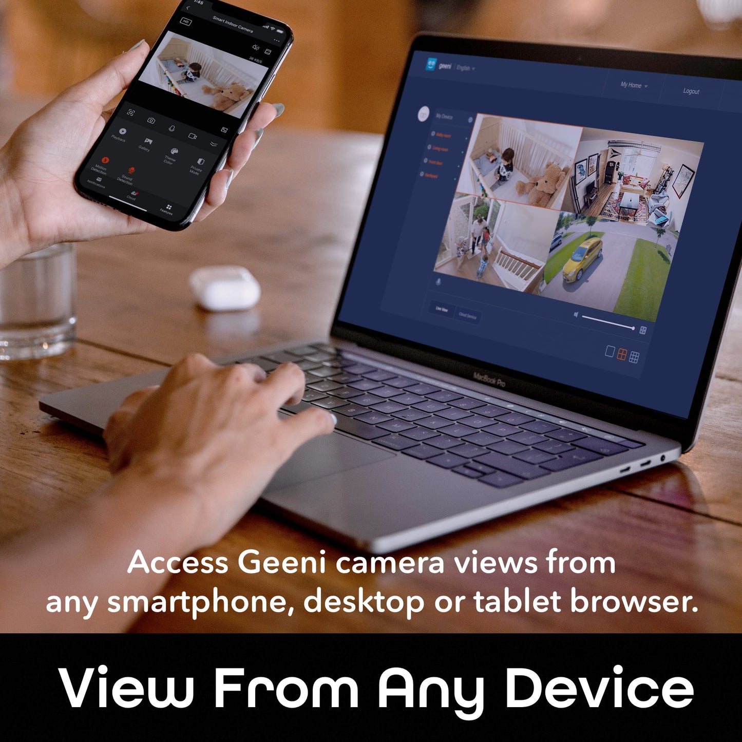 Aware 1080P Indoor Smart Home Security Camera 2 Pack | 2-Way Talk, Night Vision, Motion Alerts | Works with Alexa & Google Home | 2.4 Ghz Wi-Fi | 2 Pack