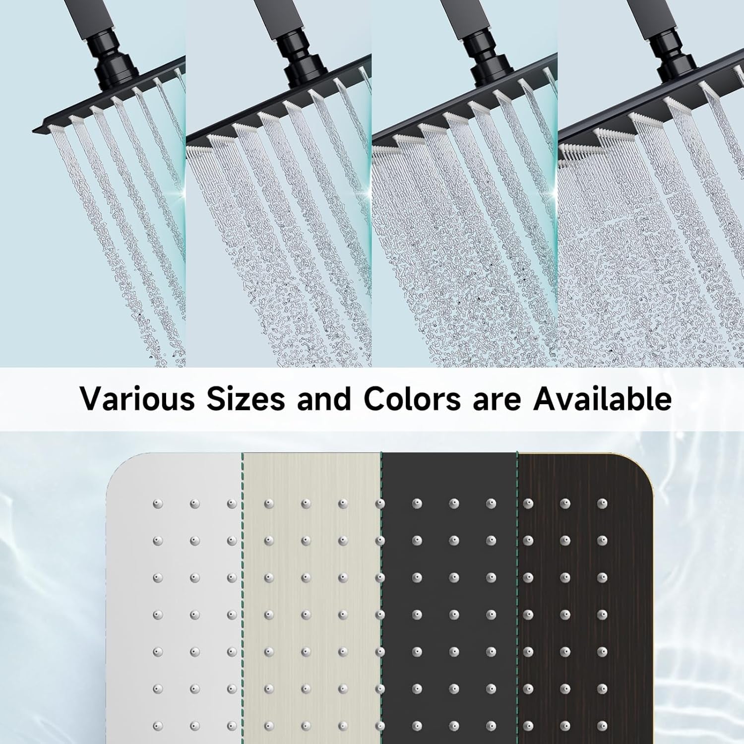 12 Inch Rain Shower Head 304 Stailess Steel Matte Black High Pressure Rainfall Showerhead Water Saving