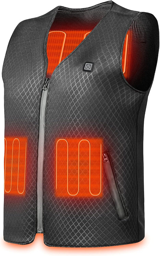 PKSTONE Heated Vest for Men & Women, Upgraded Lightweight Electric Heated Vest for Outdoor Fishing Hunting, Machine Washable