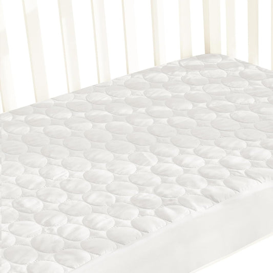 Crib Mattress Protector Pad Waterproof, Toddler Waterproof Crib Mattress Protector Cover, Machine Washable & Dryer Fit Toddler Bed Mattress Protector (Standard Size 52” X 28”), White