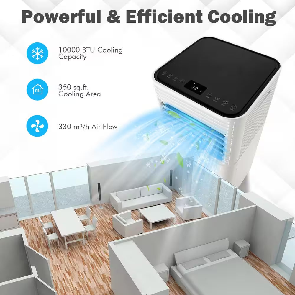 5,300 BTU Portable Air Conditioner Cools 350 Sq. Ft. in Black