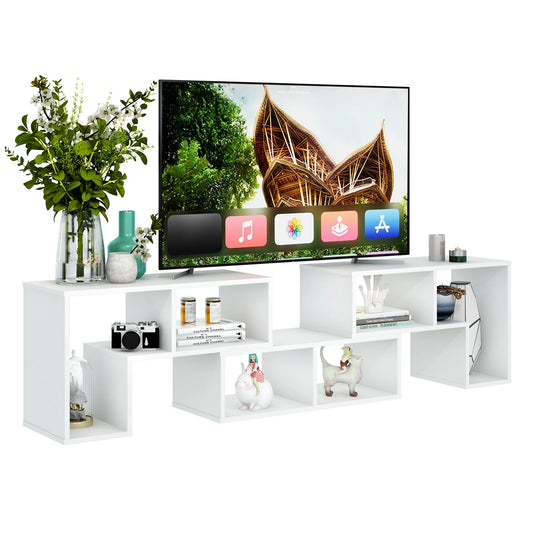 3 Pcs TV Stand for Tv'S up to 65" Console Entertainment Center Bookcase Shelves White