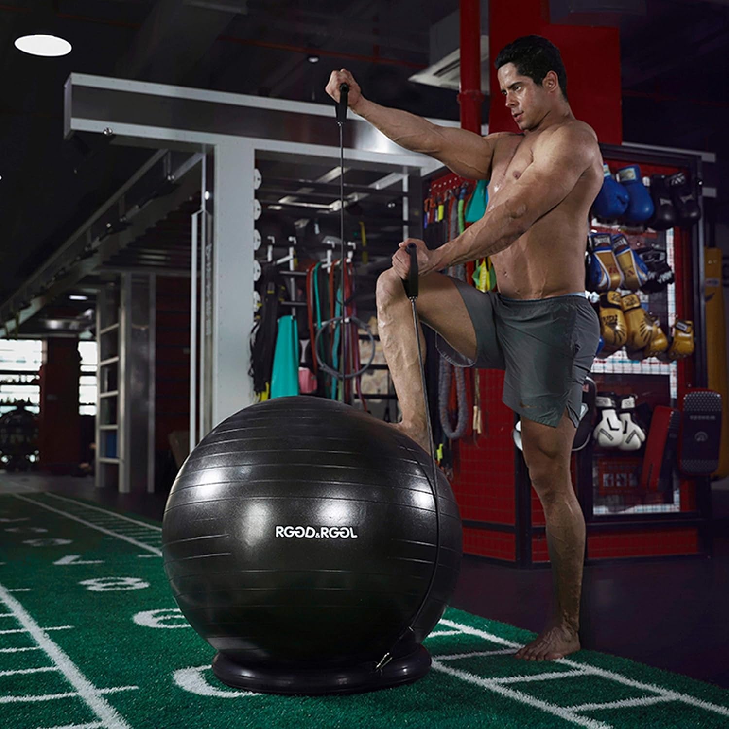 Yoga Ball Chair, Exercise Ball with Leak-Proof Design, Stability Ring&2 Adjustable Resistance Bands for Any Fitness Level, 1.5 Times Thicker Swiss Ball for Home&Gym&Office&Pregnancy (65 Cm)