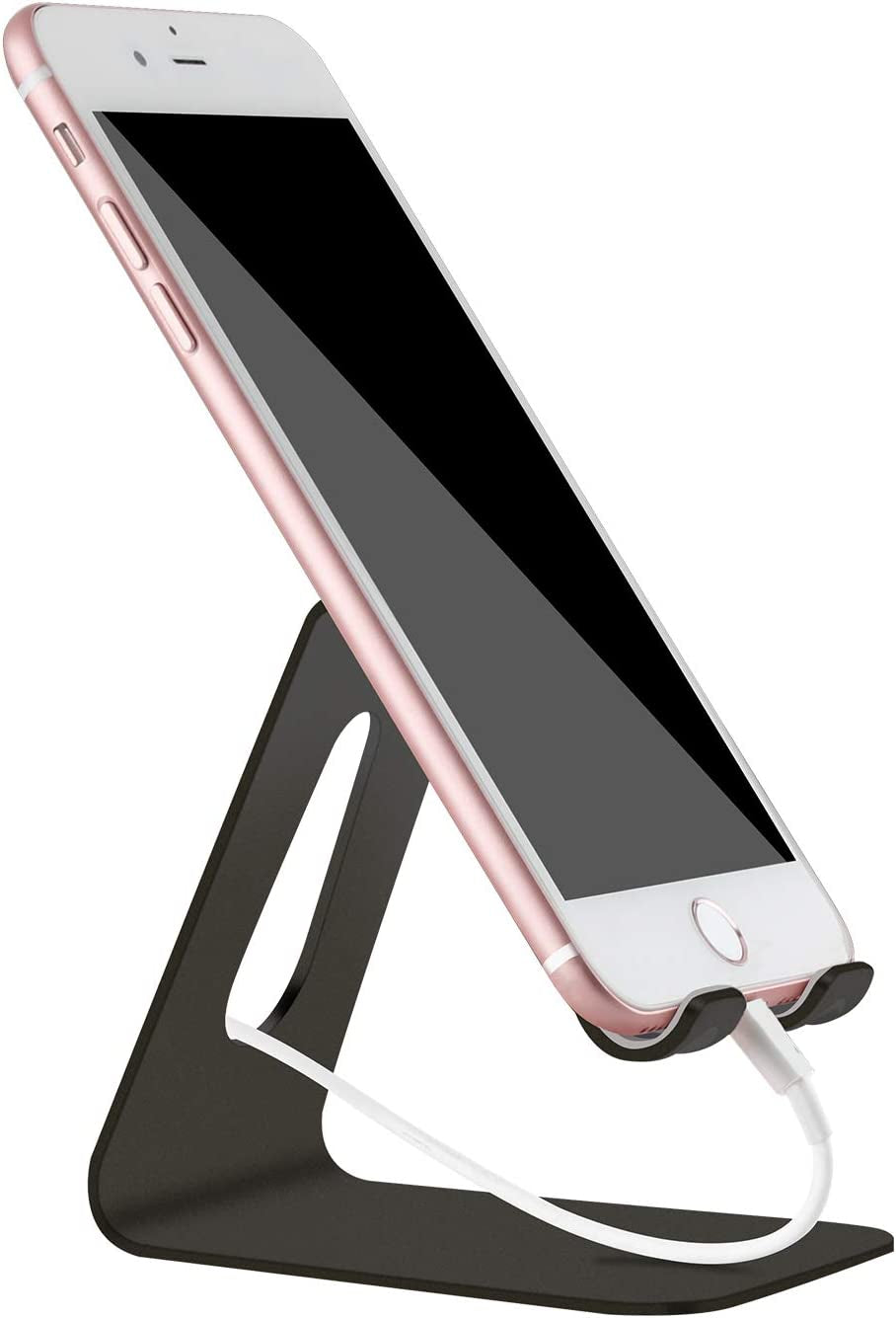 Cell Phone Stand for Desk, Phone Stand Holder Solid Phone Dock Cradle Compatible for Phone 12 11 XR XS Max 8 X 7 6 6S plus 5 4 SE Charging, Accessories Desk, All Android Smartphones - Black