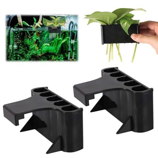 2Pcs Aquarium Plant Holder, 5 Holes Top Rimmed Aquarium Floating Planter Box
