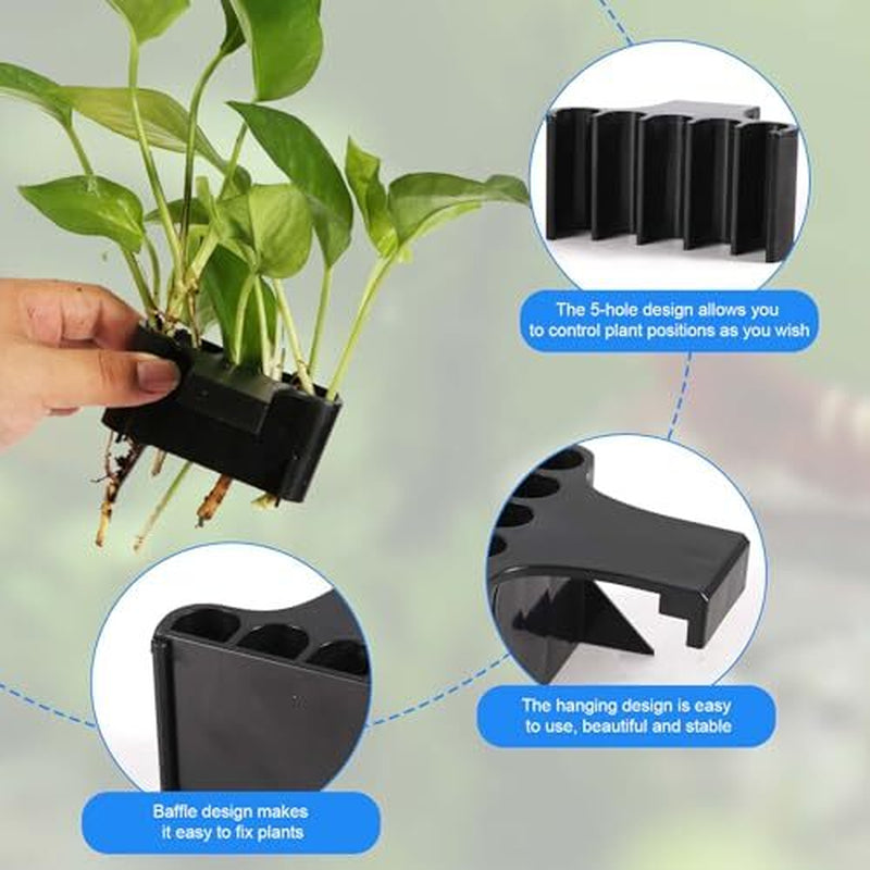2Pcs Aquarium Plant Holder, 5 Holes Top Rimmed Aquarium Floating Planter Box