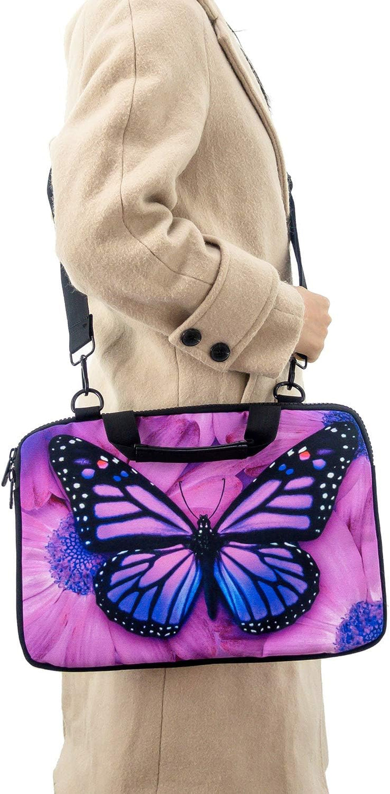 Canvas Laptop Carrying Shoulder Sleeve Carrying Case Protective Bag Briefcase for 11.6 12 12.9 13 13.3 Inches Laptop Ultrabook Netbook (Csh-02)