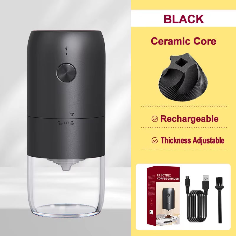 Autostop Coffee Grinder Charged Professional Stronger Adjustable SUS Core Grinding Machine Portable Vacation Travel Cafe Grinder